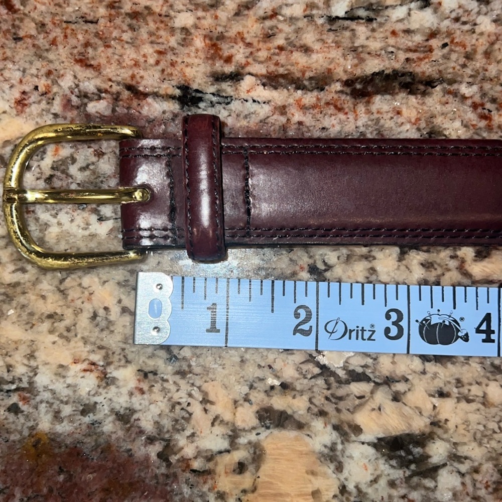 44” Maroon Leather Belt in VG Condition - Picture 2 of 7
